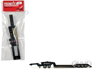 HEAVY EQUIPMENT LOWBOY TRAILER W/JEEP BLACK 1/87 (HO) BY PROMOTEX 005396 BK - Picture 1 of 1