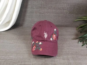 US Polo Assn. Logo Floral Women Design Purple Baseball Style Hat One Size - Picture 1 of 7