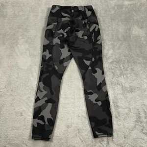 Athleta Zip Phone Pockets Tight Leggings Womens Size XS Camouflage Black Gray - Afbeelding 1 van 14