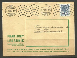 *OSBURGH – CZECHOSLOVAKIA / BOHEMIA MORAVIA. WW2. 1941. LOCAL PRAG COVER. PHARM - Picture 1 of 2