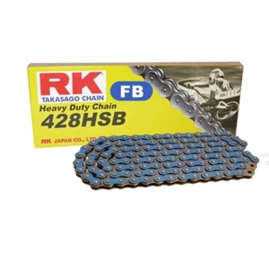 Motorcycle Chain IN Blue RK FB428SB With 134 Rolls And Clip Open - Picture 1 of 1