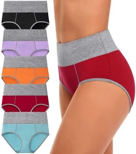High Waisted Underwear for Women Cotton Briefs Full Coverage Soft Breathable ... - Picture 1 of 6