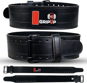 Weightlifting Belt Unisex 6mm Thick 100% Leather 4” Powerlifting Back Support L - Picture 1 of 6
