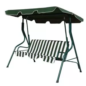 Costway Patio Swings 6"Hx21"W Steel Canopy Included Hammock Frame Green+White - Picture 1 of 7