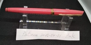 PLATINUM Fountain pen F nib 18K PINK body black ink attached used JAPAN - Picture 1 of 13