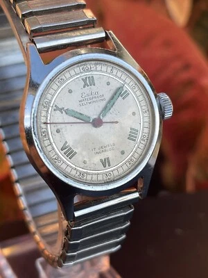 Reloj de campo militar automático parachoques de cuerda automática Eska vintage 17 joyas venta inmobiliaria Foto 1 de 4