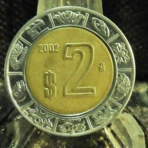 CIRCULATED 2002 2 PESOS MEXICAN COIN (80819)#1....... - Picture 1 of 3