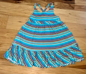 RALPH LAUREN GIRLS BLUE STRIPED SUNDRESS SIZE 5 EXCELLENT COND LD4 - Picture 1 of 4