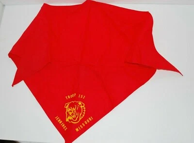 VINTAGE TROOP 151 JENNINGS Missouri Scarf Neckerchief Bandanna  - Image 1 of 4