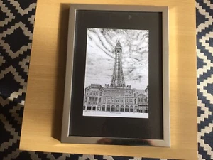 Black And White Print of Blackpool Tower. - Picture 1 of 10