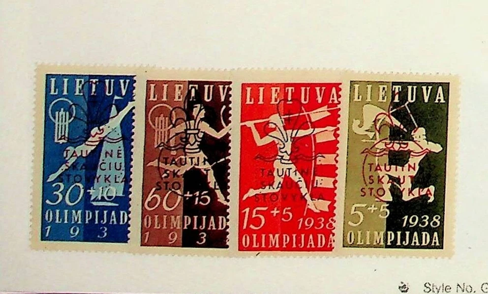 Lithuania Sc B47-50 LH ISSUE OF 1938 - SPORT - SCOUTS OVERPRINT - (SC1)  - Image 1 of 1