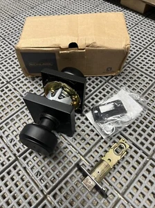 Schlage F40-BWE-COL Bowery Sichtschutz Türknaufgarnitur - Schwarz - Bild 1 von 3