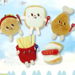 Food Plush Toy Cute Stuffed Doll Keychain Hamburger Hot Dog Chicken Thigh Bread - Picture 1 of 17