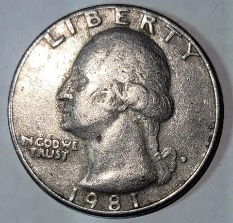 1981 D Quarter Error Strike Multiple Area Cover