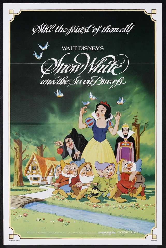 Blancanieves y los siete enanos póster original de la película Disney 27x41 de una hoja Foto 1 de 1