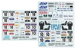 Decal 1/24 Peugeot 206 WRC Rally Season 2000 Colorado per Tamiya Kit base - Foto 1 di 3