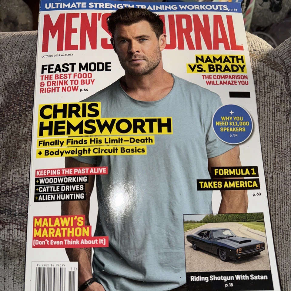 Men's Journal Magazine October November 2022 Issue CHRIS HEMSWORTH Cover - Image 1 of 1