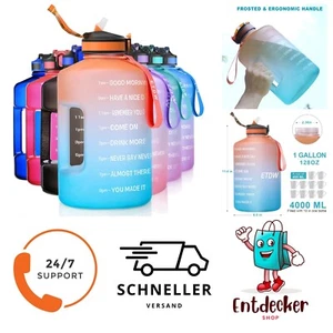 3,78L Sportflasche mit Zeitmarkierung und Auslaufschutz, Orange-Grün - Bild 1 von 1