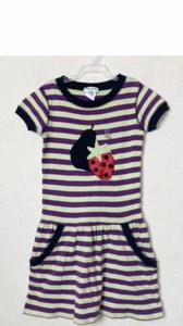 Sonia Rykiel kurzärmliges gestreiftes Kleid Erdbeere vorne gelb lila Größe 6. - Bild 1 von 9