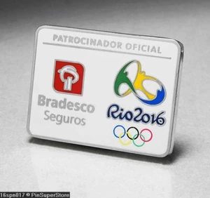 OLYMPIC PINS BADGE 2016 RIO DE JANEIRO BRAZIL BRADESCO SEGUROS SPONSOR LOGO - Picture 1 of 1