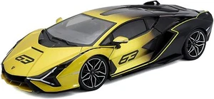 Modèle réduit de voiture Bburago 18-11100 Lamborghini Sian FKP 37 jaune-noir, échelle 1:18 - Photo 1/4