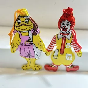 Vtg 1983 McDonalds Vinyl Christmas Ornaments Birdie & Ronald Rare Happy Meal - Picture 1 of 7