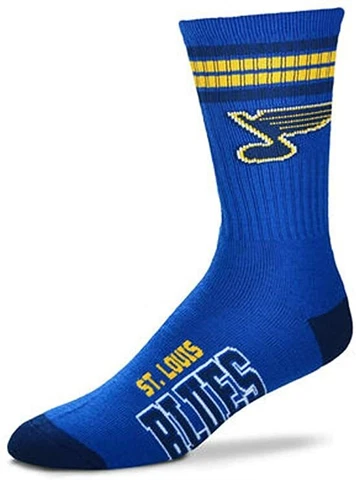 St. Louis Blues Hockey 4 Stripe Blue Deuce Crew Socks Cover