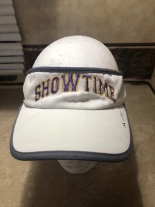 White ShowTime Visor Embordered Adjustable Strapback By Pacific Headwear - Picture 1 of 6