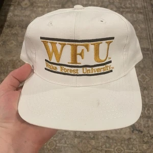 Vintage WFU Wake Forest University Hat Cap SnapBack The Game Split Bar 90s - Picture 1 of 10
