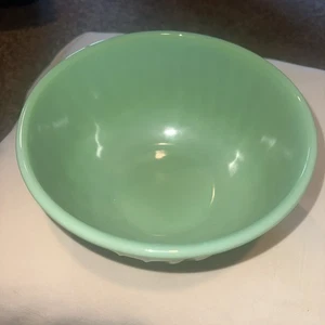 Fire King 1950"s Oven Ware Jadeite Green 9” Swirl Mixing Bowl MCM Vintage - Picture 1 of 6