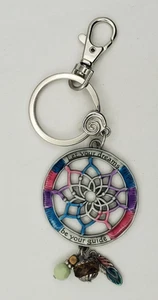 Größerer silberfarben emaillierter Traumfänger Schlüsselanhänger Aufhänger mit Schlenker und Kralle - Bild 1 von 4