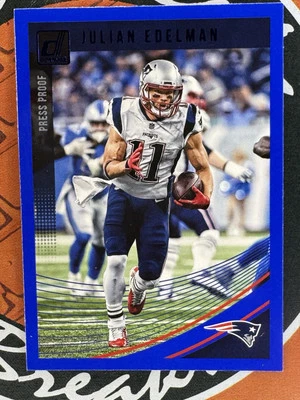 JULIAN EDELMAN #186 2018 PANINI DONRUSS PATRIOTS BLUE - Image 1 of 2