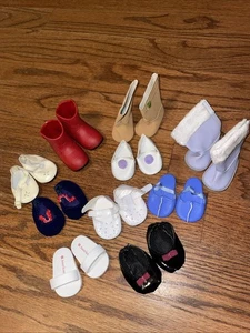 American Girl Schuhe Paket 10 Paar 3" Puppenschuhe flache Stiefel guter Zustand - Bild 1 von 22