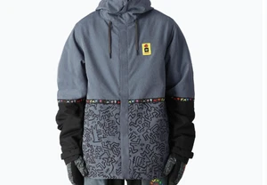 686 Foundation Insulated Jacket (L) Keith Haring Denim Colorbloc M2W119-KHDN - Picture 1 of 1