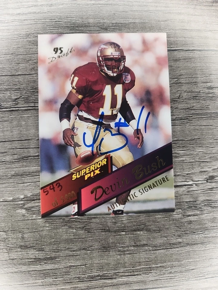 1995 Superior Pix - Autographs #29 Devin Bush /5000 (AU, RC) - Image 1 of 2