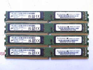 128GB - 4x32GB DDR4-3200 ECC UDIMM RAM Very-Low-Profile Memory VLP ULP PC4-25600 - Picture 1 of 2