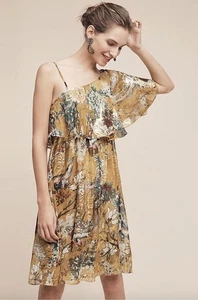Vestido Anthropologie Hemant & Nandita Manga Volantes Talla M Multicolor Nuevo Etiqueta $298 - Imagen 1 de 6