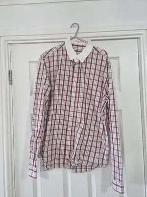 CAMISA A CUADROS TALLADOS - MANGA LARGA - ROJO Y BLANCO - TALLA MEDIANA 41 - PRECIO DE VENTA SUGERIDO POR EL FABRICANTE £50! Foto 1 de 2