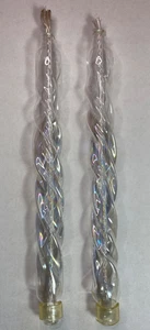 2 - 10" Klar Spiral Glas Kerzenständer mit Dochten Öl brennen 3/4" Monteur EUC - Bild 1 von 20