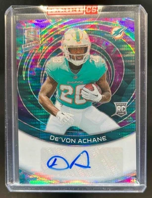 2023 Panini Spectra De'Von Achane Rookie Auto RC Celestial #12/75 Dolphins - Image 1 of 2