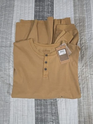 GH Bass Mens XL TAN Henley Long Sleeve Pullover Shirt NEW - Image 1 of 4