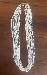 White Freshwater Pearl Multi 9 Strand Necklace - Picture 1 of 5
