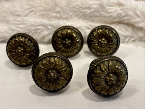 Lote de 5 perillas de manijas francesas antiguas de principios de 1900 bronce latón castillo - Imagen 1 de 17