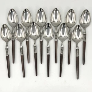 EKCO ETERNA La Joya Edelstahl Besteck MCM Set 12 Teelöffel Holzimitat - Bild 1 von 3