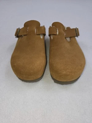 Zuecos Eastland para mujer forrados en gina talla 6M gamuza tostada sin cordones Foto 1 de 4