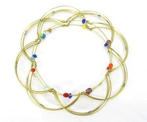 Brass Wire Mandala Meditation Tool 3D Toy Flexi Sphere Magic Loops Single - Picture 1 of 6