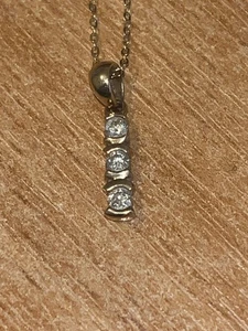 Anhänger gepunzt 9 kt Gelbgold 0,2 ct Diamant an 9 kt Kabelgliederkette - Bild 1 von 11