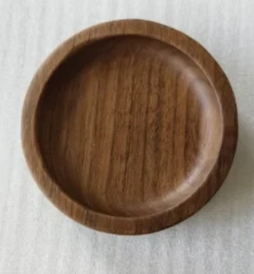 Piatto anello rotondo in legno, regalo per lei, porta anelli di fidanzamento, legno noce, USA - Foto 1 di 2