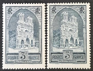 FRANKREICH 1929-1931 postfrisch NH 3 Fr Schiefer 2er Set ungeprüfte Typen Yvert #259 CV 270€+ - Bild 1 von 3