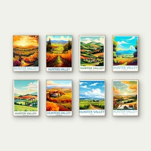 Arte de pared impreso póster de viaje australiano Hunter Valley, Nueva Gales del Sur (NSW), 8 piezas - Imagen 1 de 3
